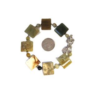 VTG Handmade Natural Stone Bracelet Chunky Earthy BeadsToggle Slow Fashion Earth